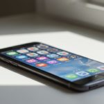 a smartphone on a desk