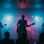 mysterious band performing in live